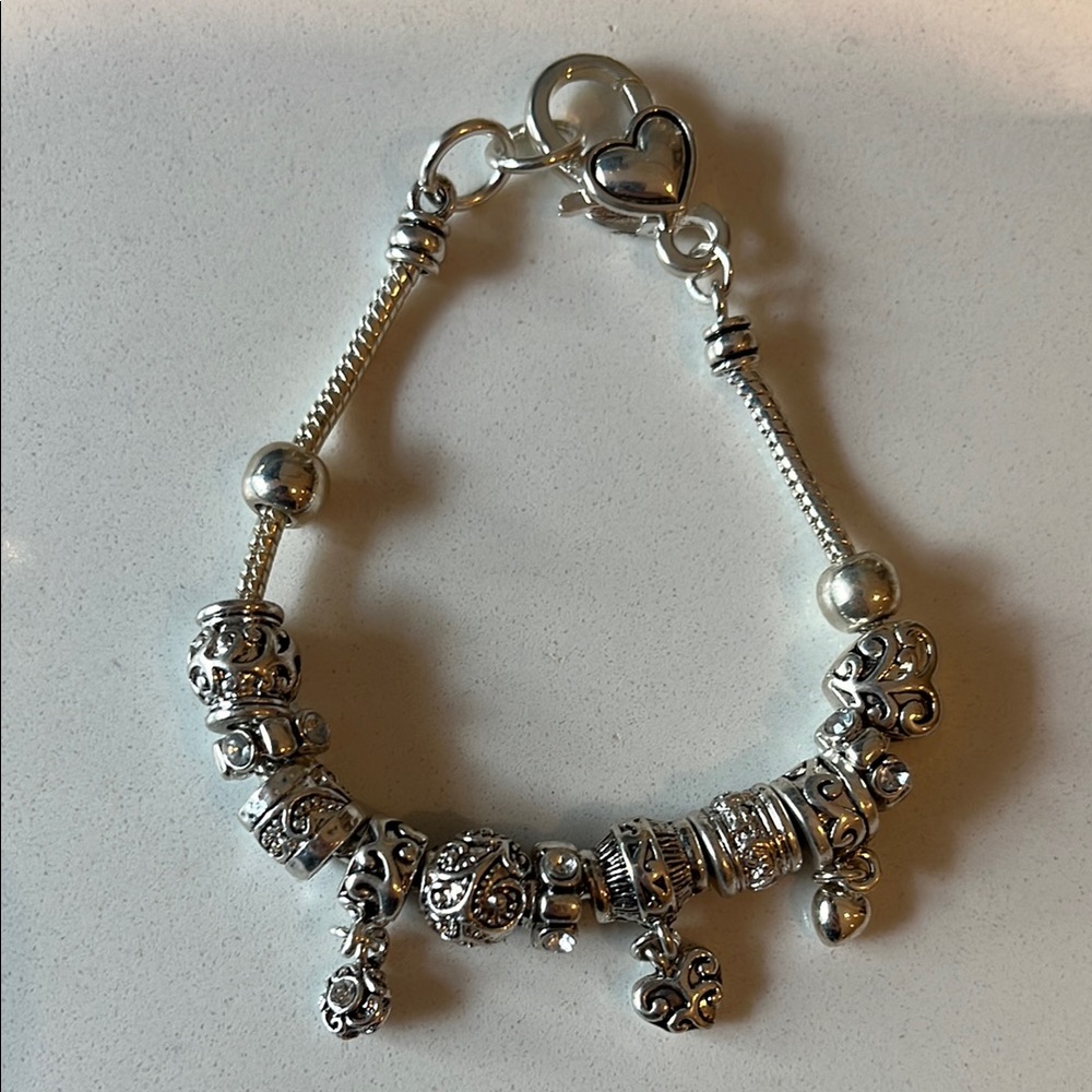 Elegant Silver Charm Bracelet